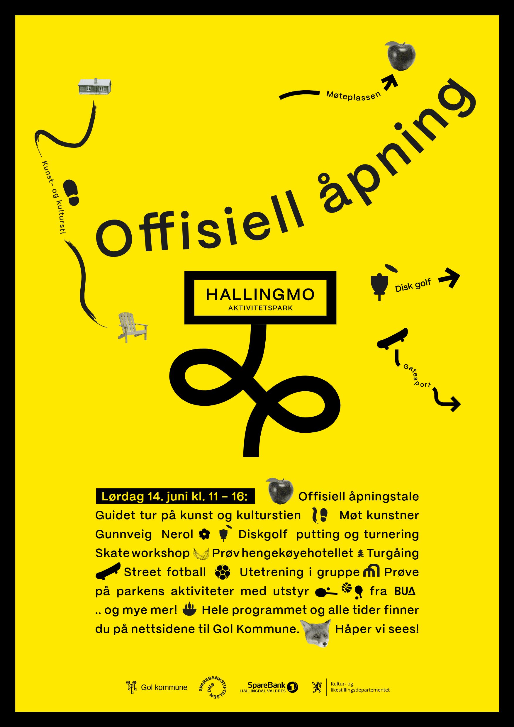 Plakat for offisiel opning av Hallingmo