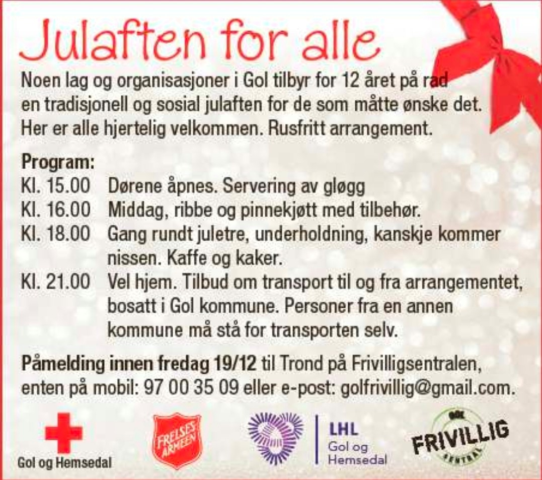 Bilete av program for julaftan for alle